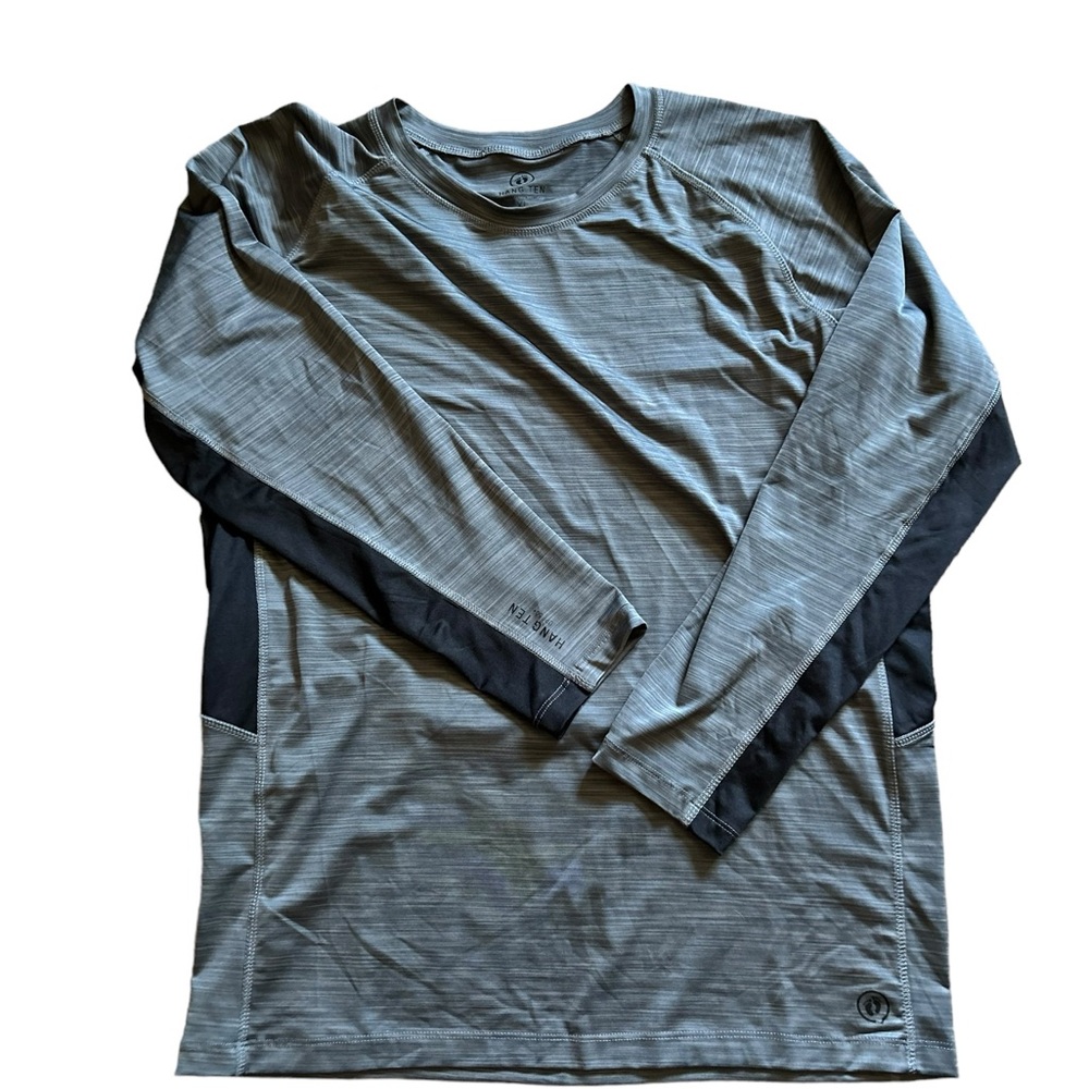 Hang Ten Men Long Sleeve Shirt Activewear Polyester/Spandex UV Protection